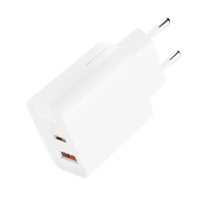 Зарядное устройство XO QC16U 1xUSB-C PD30W + 1xUSB QC3.0 GaN white (XO-QC16U) изображение 3