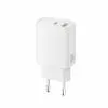 Зарядное устройство XO QC16U 1xUSB-C PD30W + 1xUSB QC3.0 GaN white (XO-QC16U)