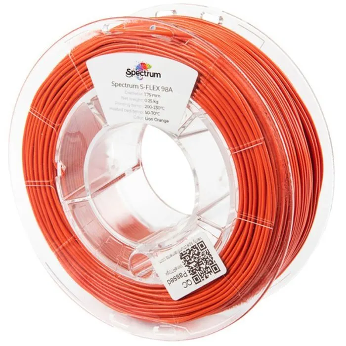 Пластик для 3D-принтера Spectrum S-Flex 98A 1.75mm 0.25kg ORANGE, LION (80526)