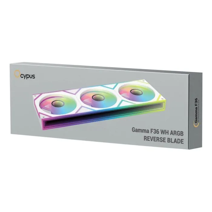 Кулер для корпуса OCYPUS GAMMA F36 ARGB REVERSE BLADE (GAMMA-F36-WH3AM001-GL) изображение 7