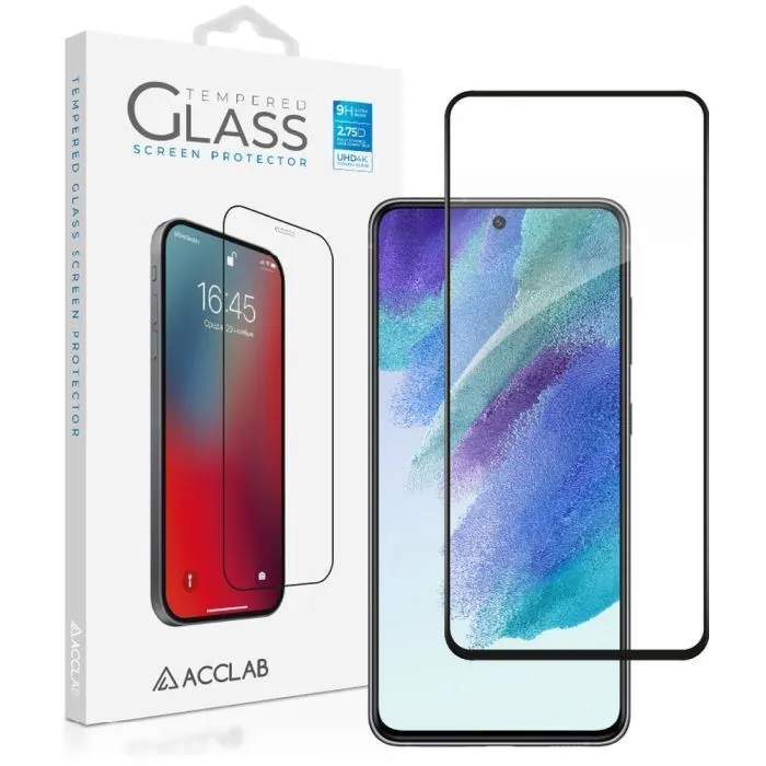 Стекло защитное ACCLAB Full Glue Samsung S21FE Black (1283126521683) изображение 2