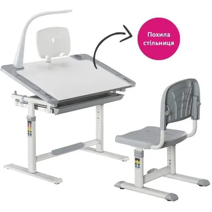 Парта со стулом Cubby парта + стул трансформери (Lupin grey) изображение 3