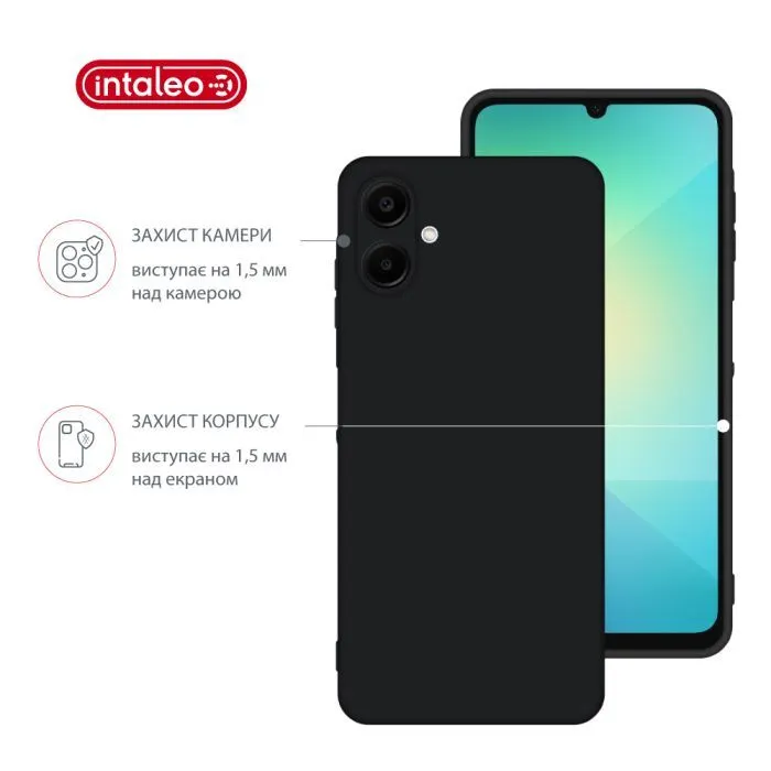 Чохол до мобільного телефона Intaleo Silicone Samsung Galaxy A06 Black (1283126599934) зображення 3