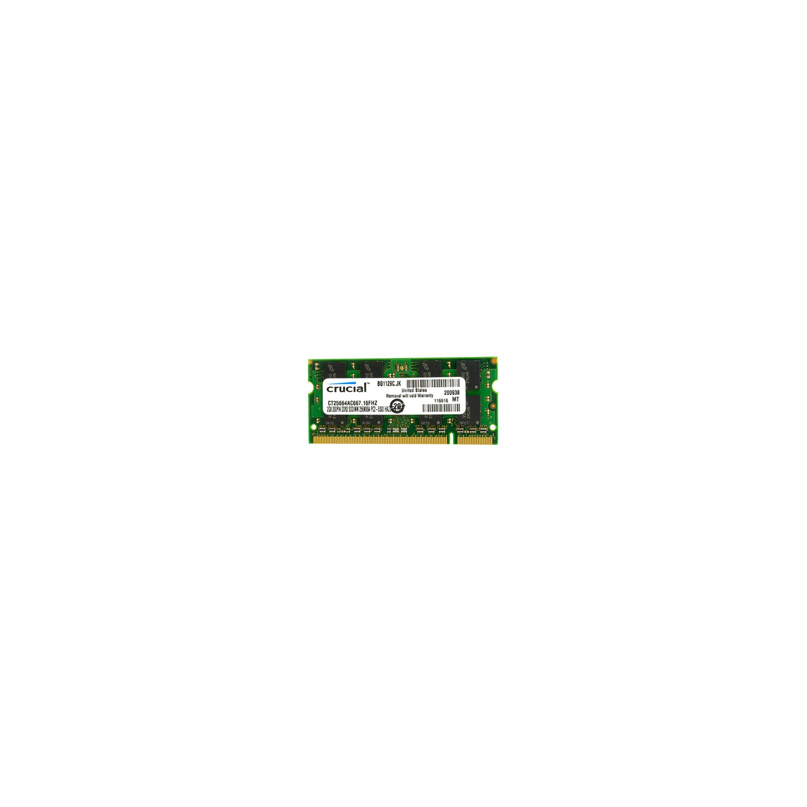Модуль памяти для ноутбука SoDIMM DDR2 2GB 667 MHz Micron (CT25664AC667)