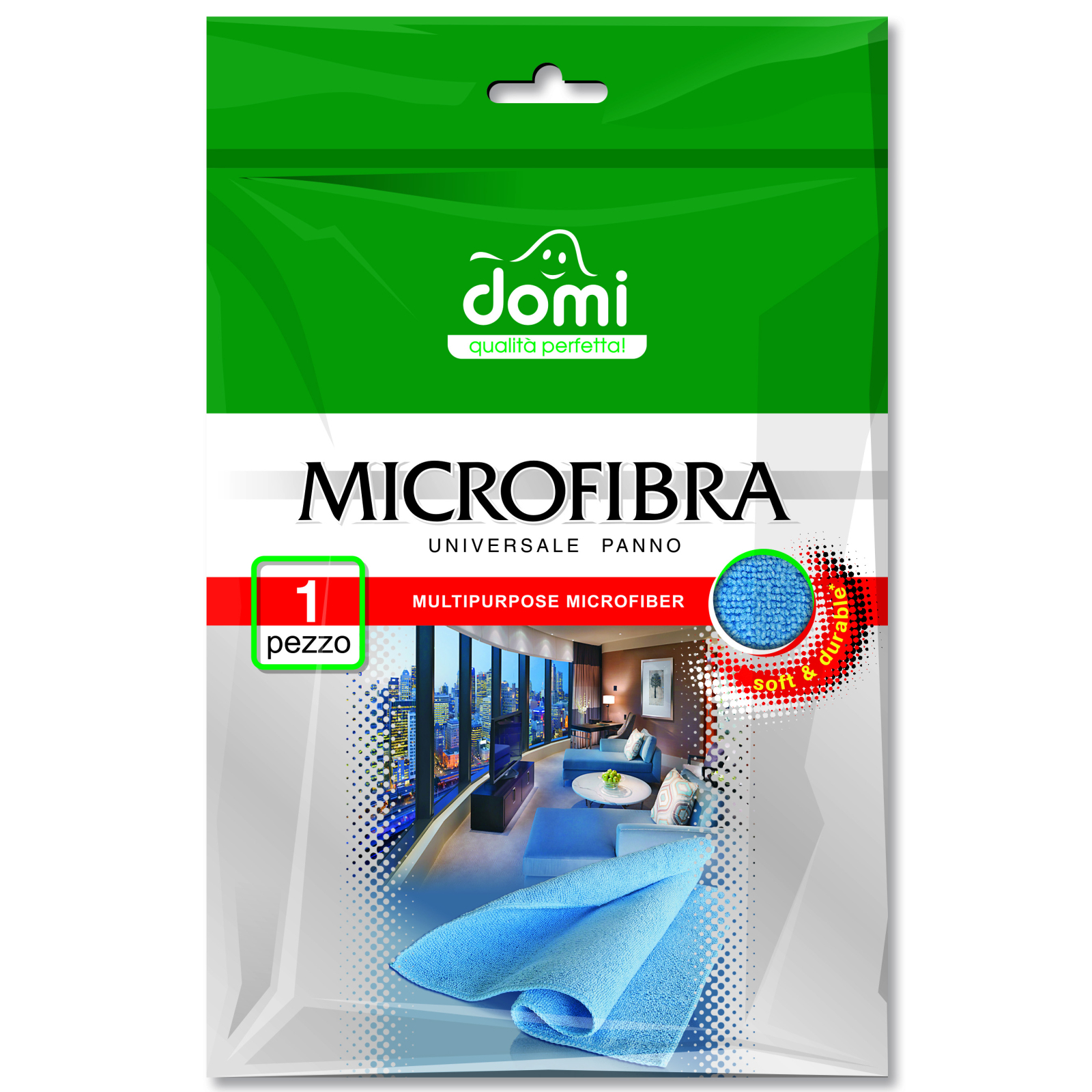 Серветки для прибирання Domi микрофибра универсальная 1 шт (4823058300498)
