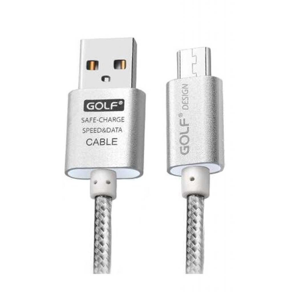 Дата кабель USB 2.0 AM to Micro 5P Metal Silver Golf (46454 / GC-10)