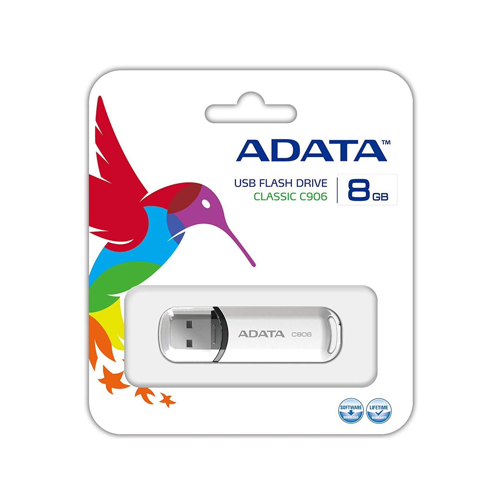 USB флеш накопичувач ADATA 8GB C906 White USB 2.0 (AC906-8G-RWH) зображення 5