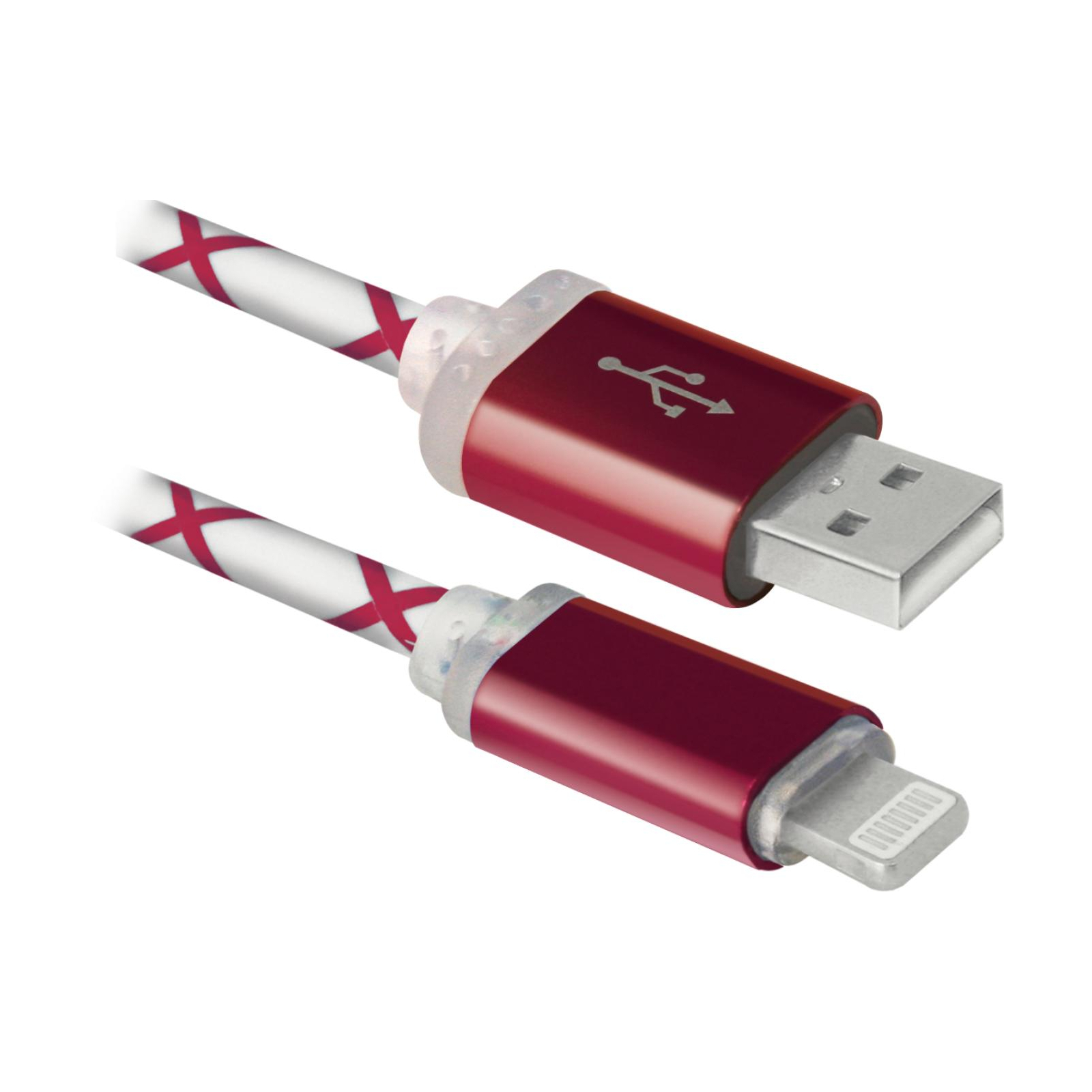 Дата кабель USB 2.0 AM to Lightning 1.0m ACH03-03LT GreenLED backlight Defender (87553)