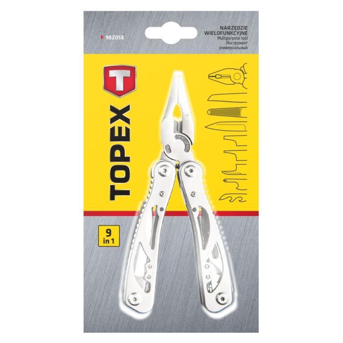 Мультитул Topex 9 элементов, серебряный (98Z058) изображение 2