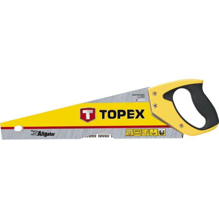 Ножівка Topex по дереву, 450 мм, "Aligator", 7TPI (10A446) зображення 2
