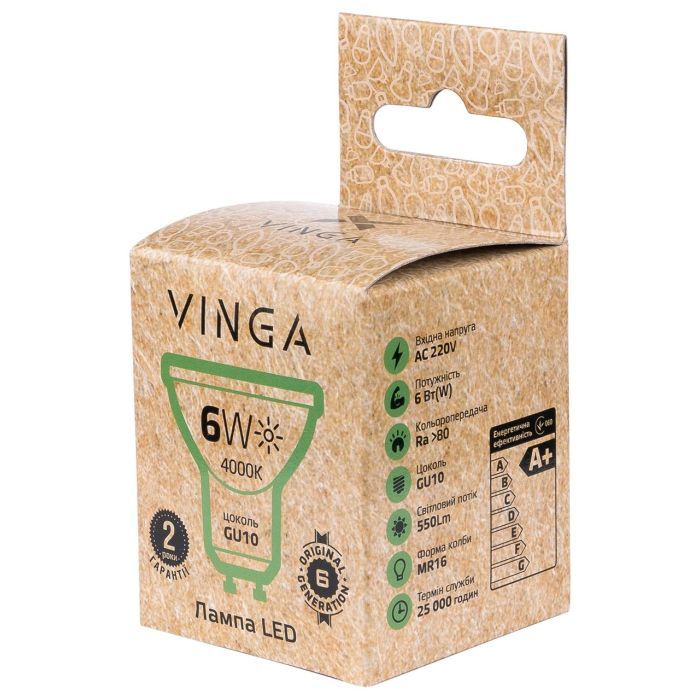 Лампочка Vinga VL-MR16GU10-64L-220 зображення 4