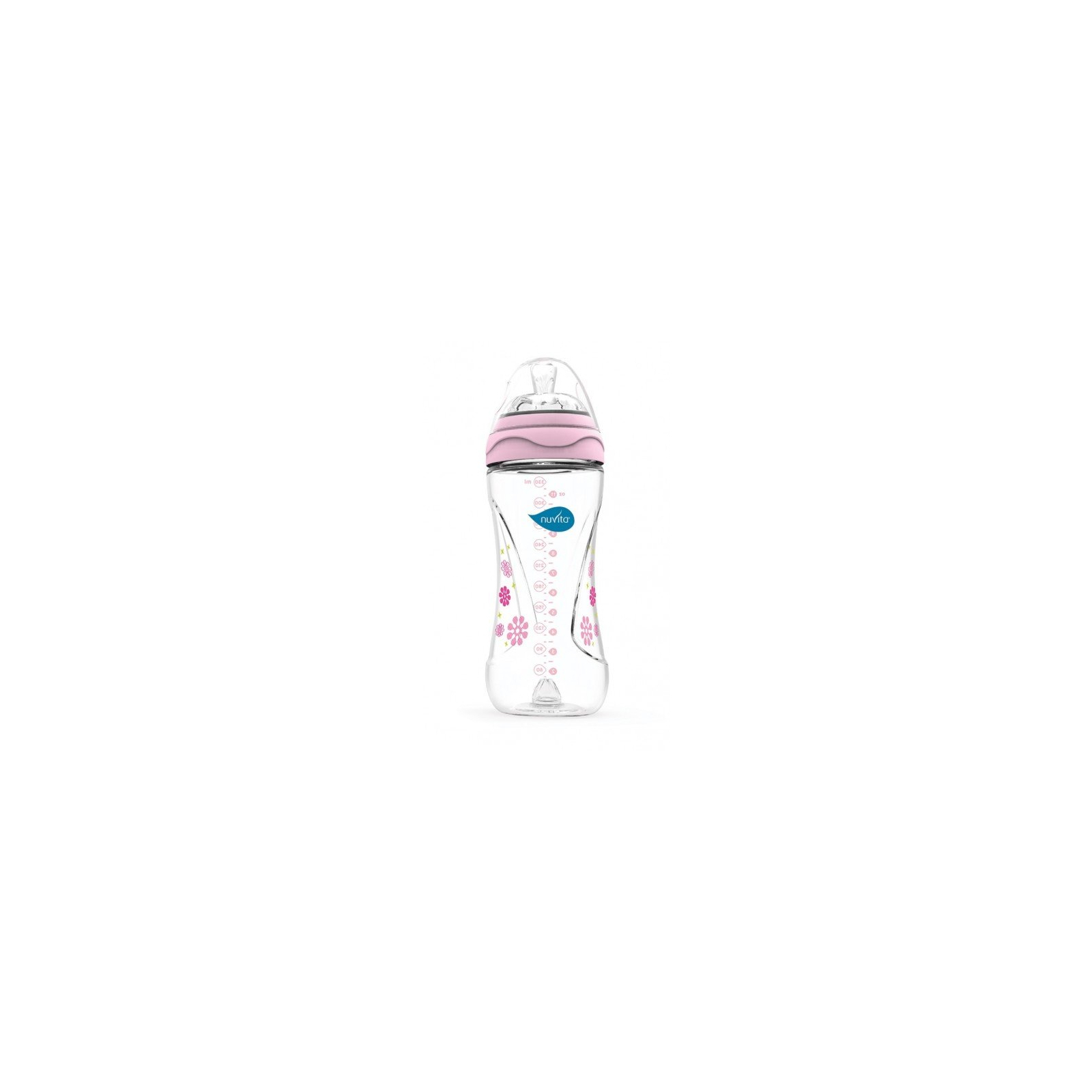 Пляшечка для годування Nuvita Mimic 330 мл 4м+ антиколиковая, розовая (NV6050Pink)