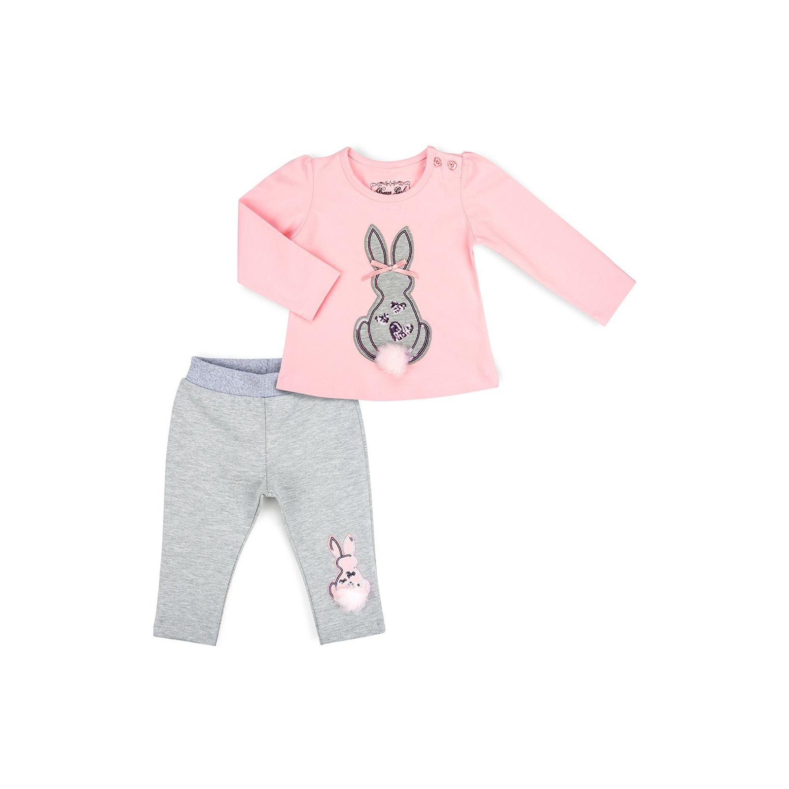 Набір дитячого одягу Breeze с зайчиком (10038-86G-pinkgray)