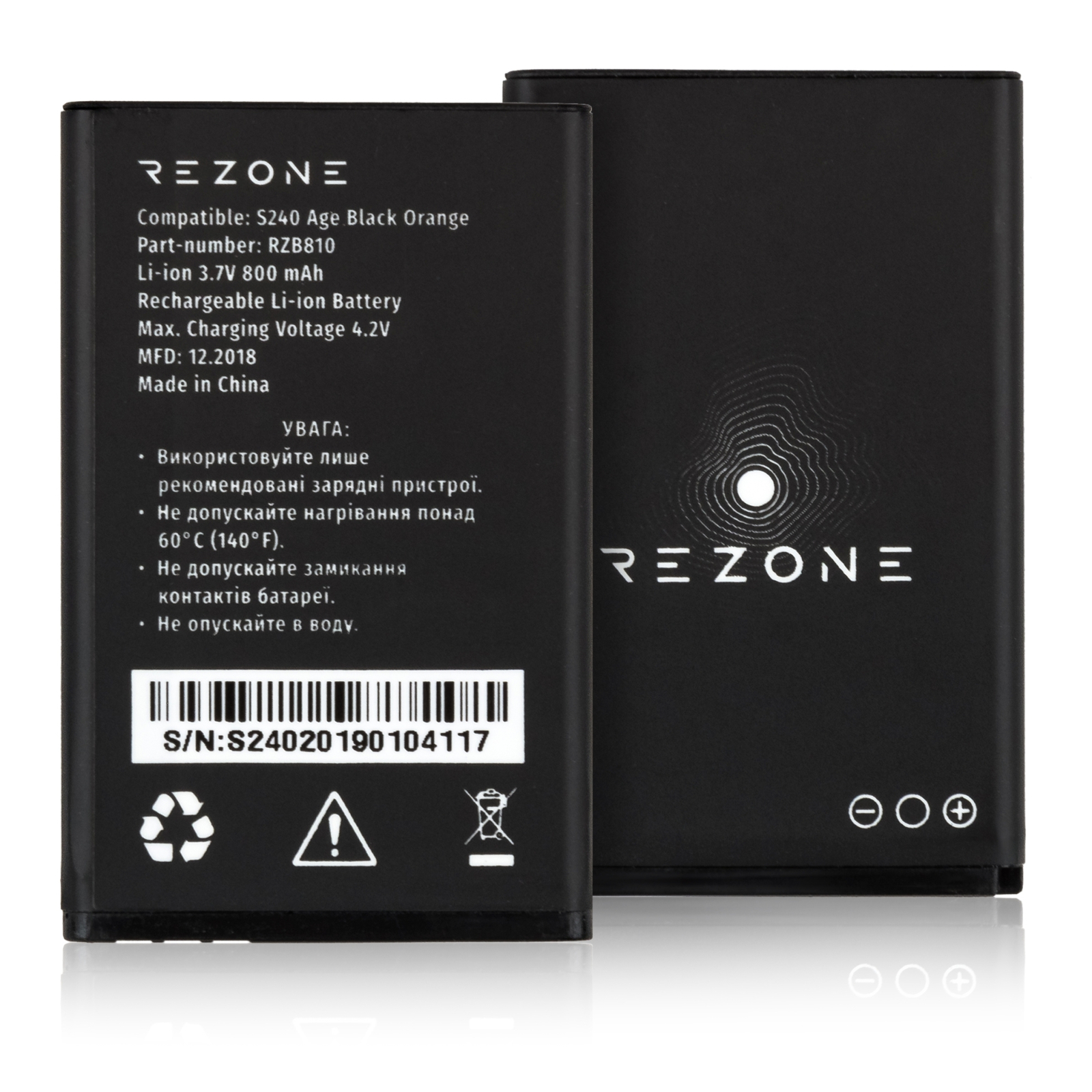 Акумуляторна батарея Rezone for S240 Age / A170 Point 800mah (compatible with BL-4C) (BL-4C) зображення 3