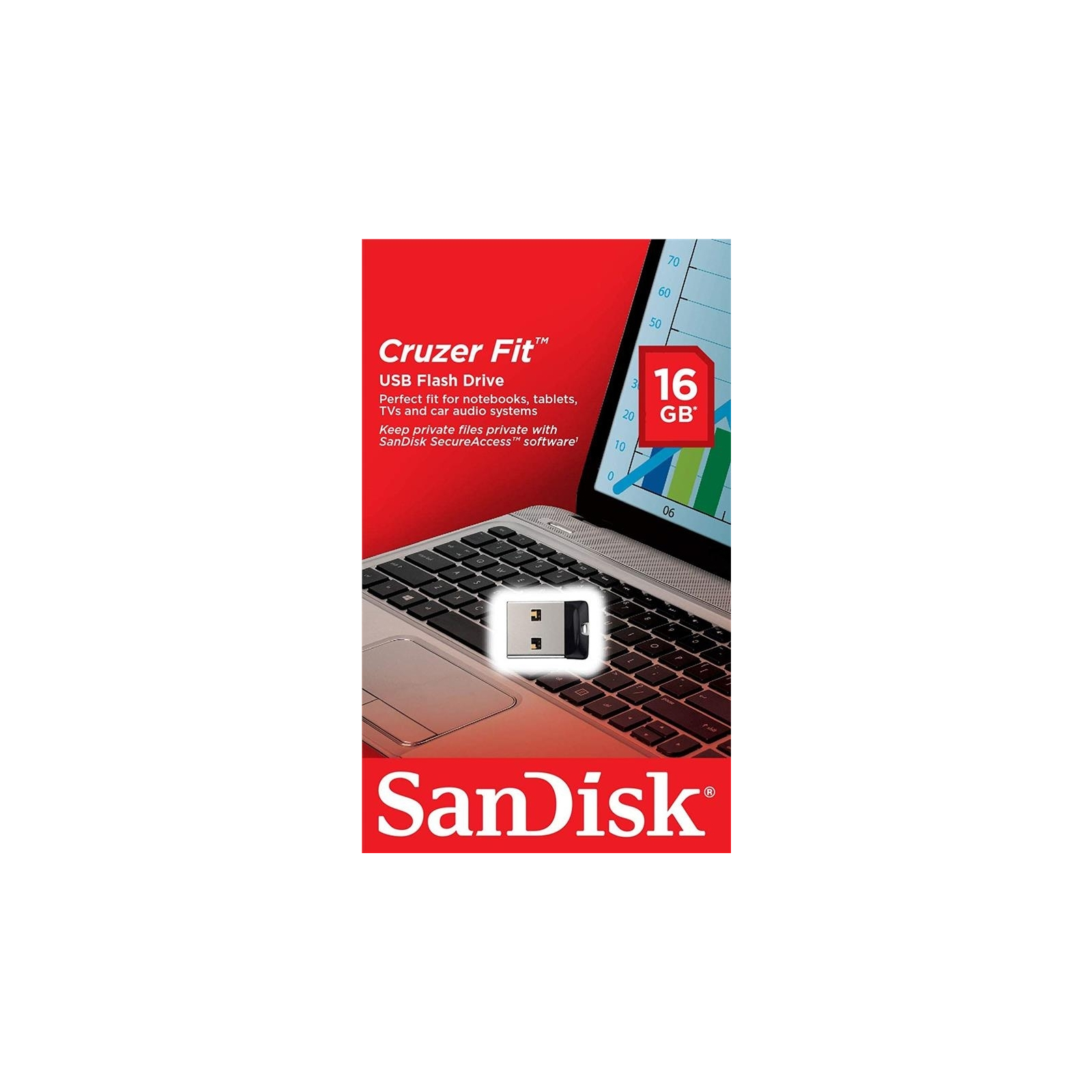 USB флеш накопитель SanDisk 16GB Cruzer Fit USB 2.0 (SDCZ33-016G-G35) изображение 4