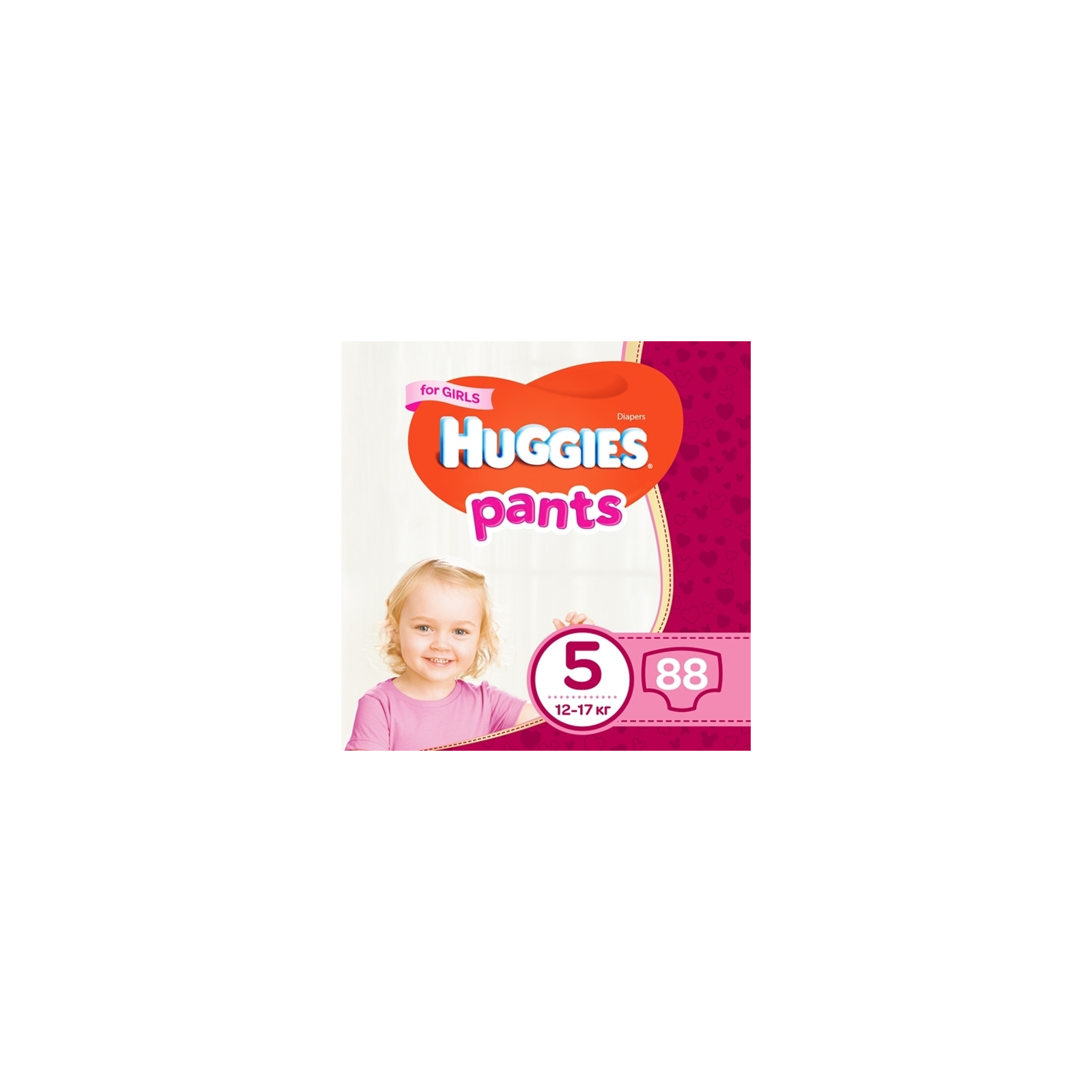 Подгузники Huggies Pants 5 для девочек (12-17 кг) 88 шт (44x2) (5029054216446)