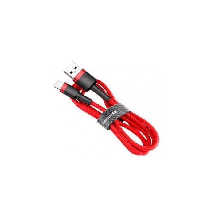 Дата кабель USB 2.0 AM to Lightning 2.0m Cafule 1.5A red+red Baseus (CALKLF-C09)
