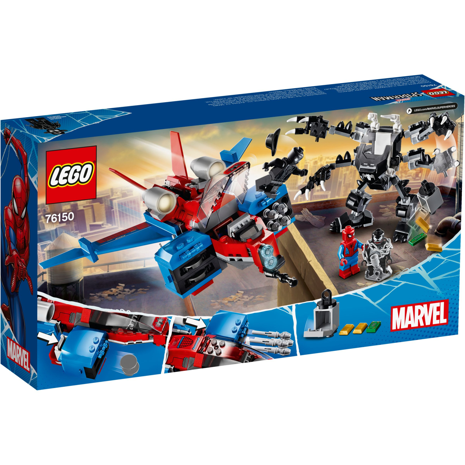 Конструктор LEGO Реактивный самолёт Человека-Паука против Робота Венома (76150) изображение 6
