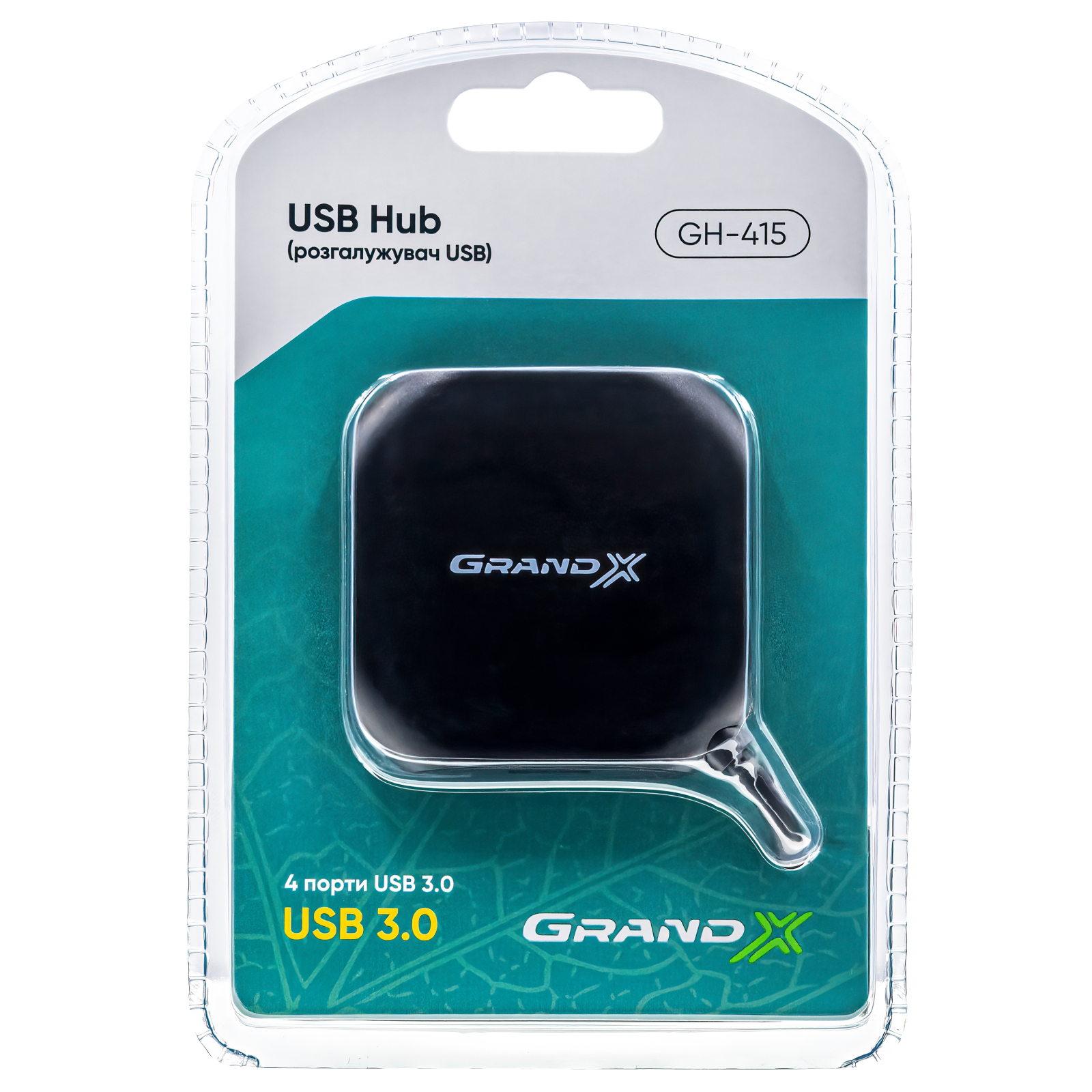 Концентратор Grand-X Travel 4 х USB3.0 (GH-415) зображення 2