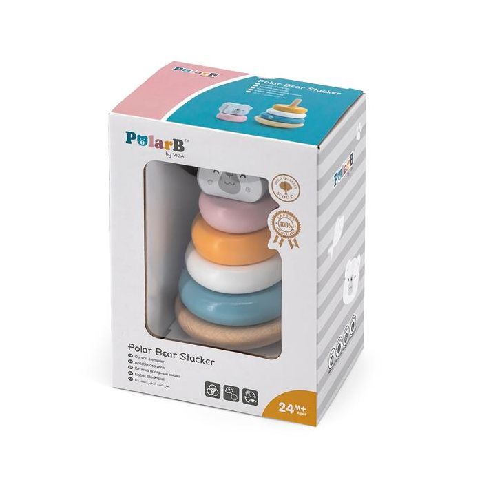Развивающая игрушка Viga Toys Пирамидка PolarB Белый медведь (44005) изображение 2