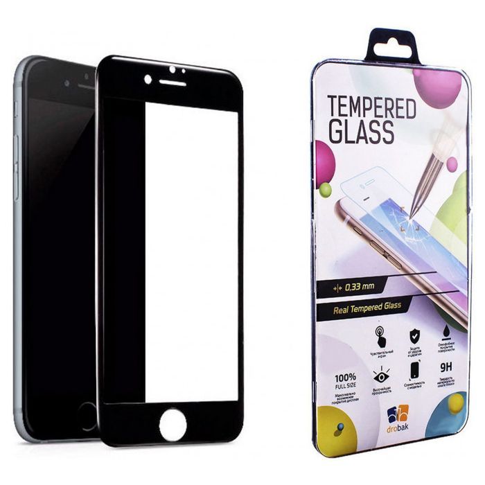 Скло захисне Drobak Apple iPhone 8 (Black) (121262) (121262)