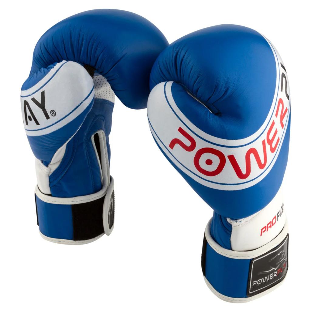 Боксерські рукавички PowerPlay 3023A 10oz Blue/White (PP_3023A_10oz_Blue) зображення 2
