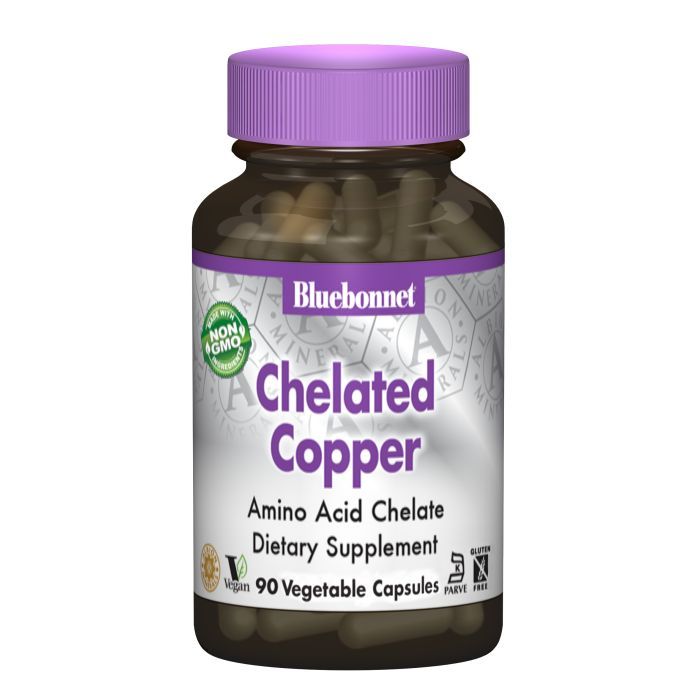Минералы Bluebonnet Nutrition Хелатная Медь, Albion, 90 гелевых капсул (BLB-00665)