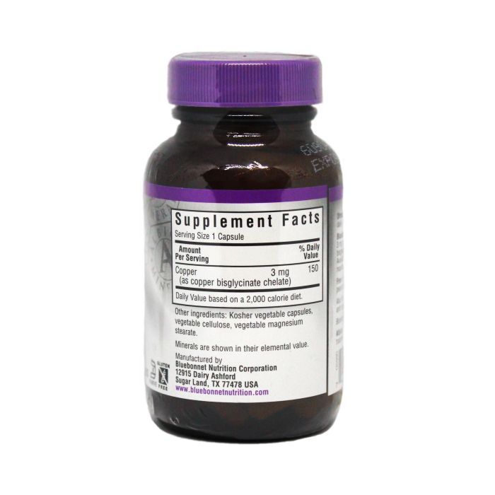 Минералы Bluebonnet Nutrition Хелатная Медь, Albion, 90 гелевых капсул (BLB-00665) изображение 2