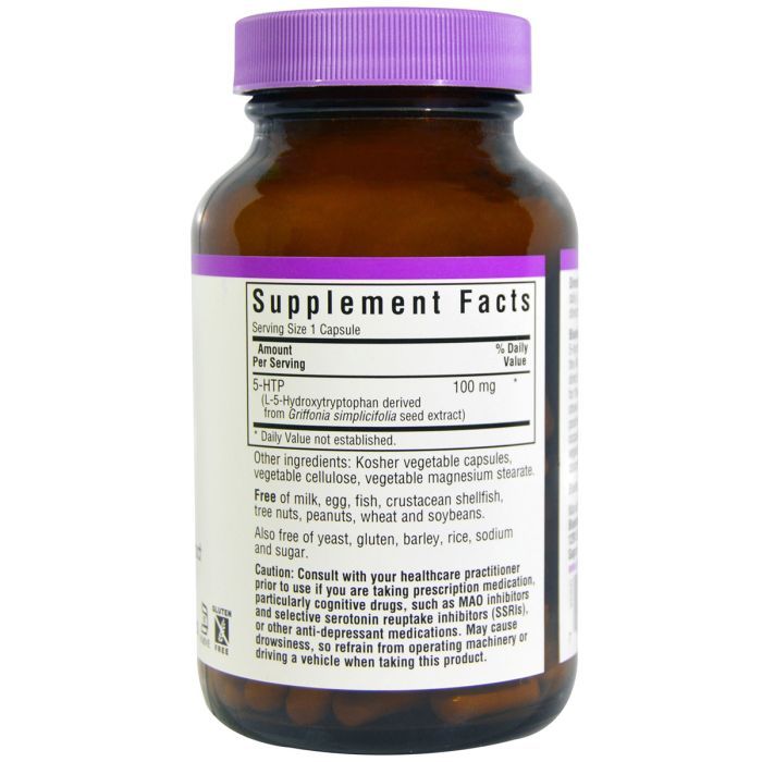 Амінокислота Bluebonnet Nutrition 5-HTP (гідроксітріптофан), 100 мг, 120 капсул (BLB0053) зображення 2