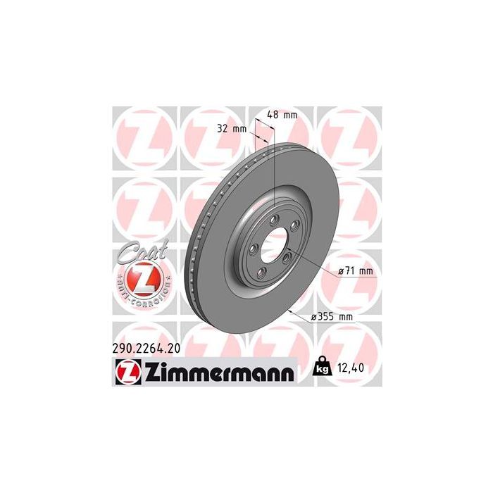Тормозной диск ZIMMERMANN 290.2264.20