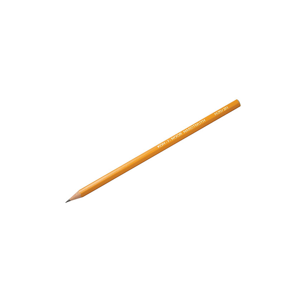 Олівець графітний Koh-i-Noor 3H без гумки корпус Жовтий (1570.3H)