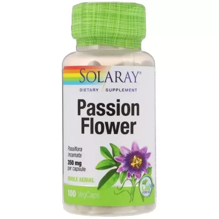 Травы Solaray Пассифлора, Passion Flower, 100 капсул (SOR-01430)