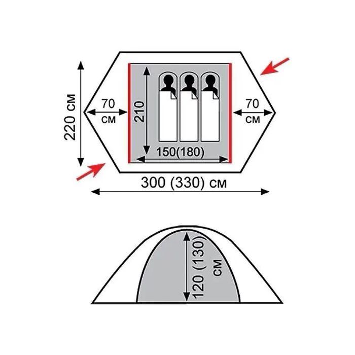 Палатка Tramp Rock 3 V2 Green (UTRT-028-green) изображение 12