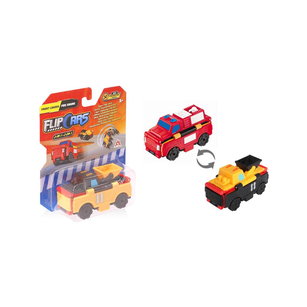 Машина Flip Cars 2 в 1 Фронтальний навантажувач і Пожежний автомобіль (EU463875-14)