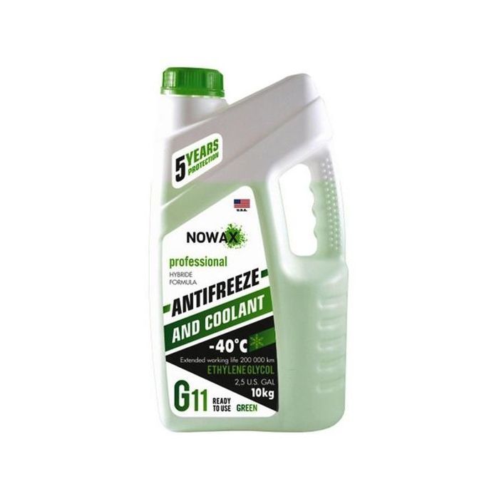 Антифриз NOWAX GREEN G11 10кг (NX10003)