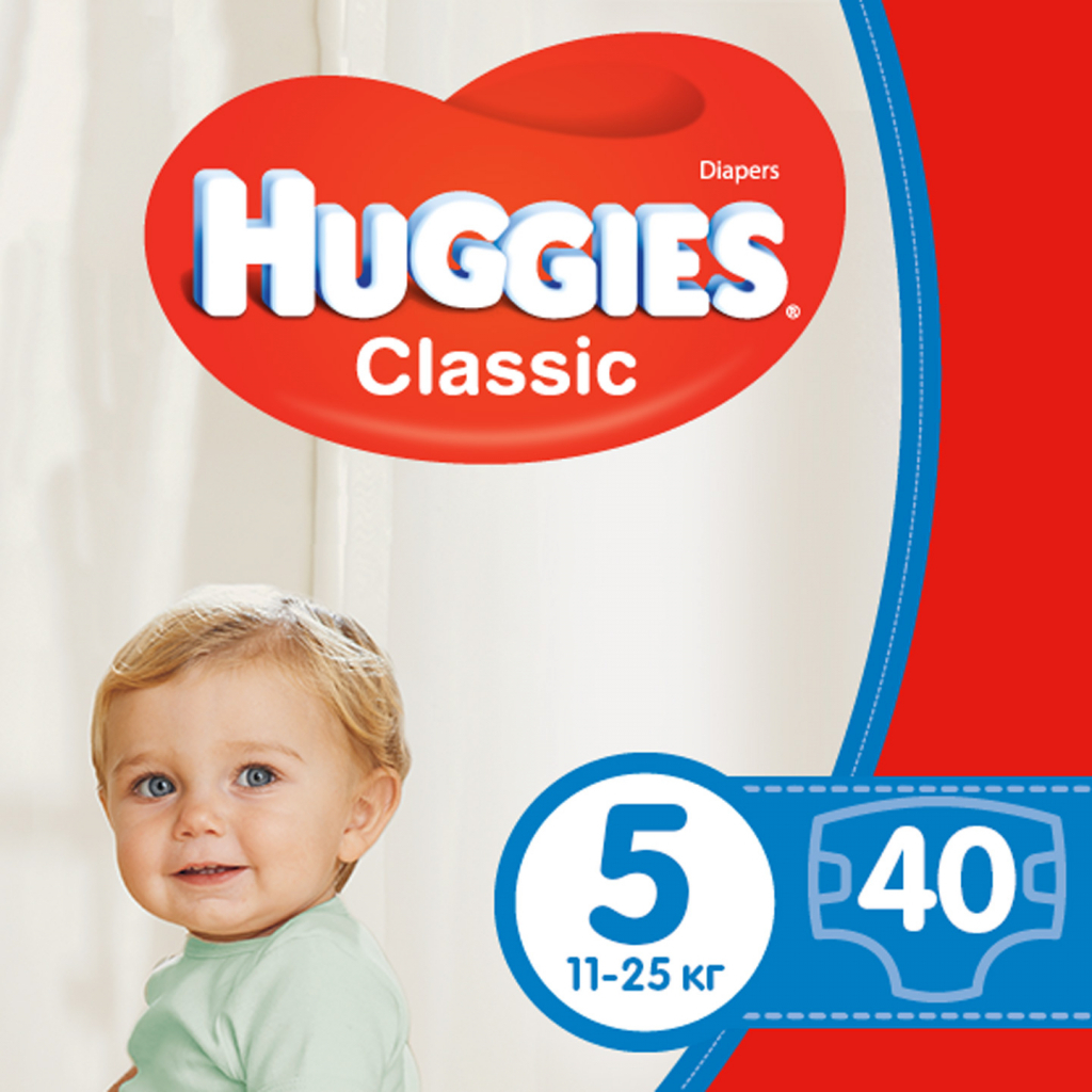Подгузники Huggies Classic 5 (11-25 кг) Jumbo 40 шт (5029053573922)