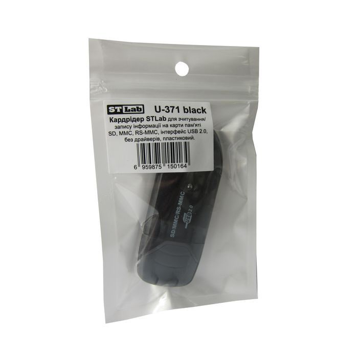 Зчитувач флеш-карт ST-Lab SD/ SDHC/ MMC /RS-MMC (U-371 black) зображення 4