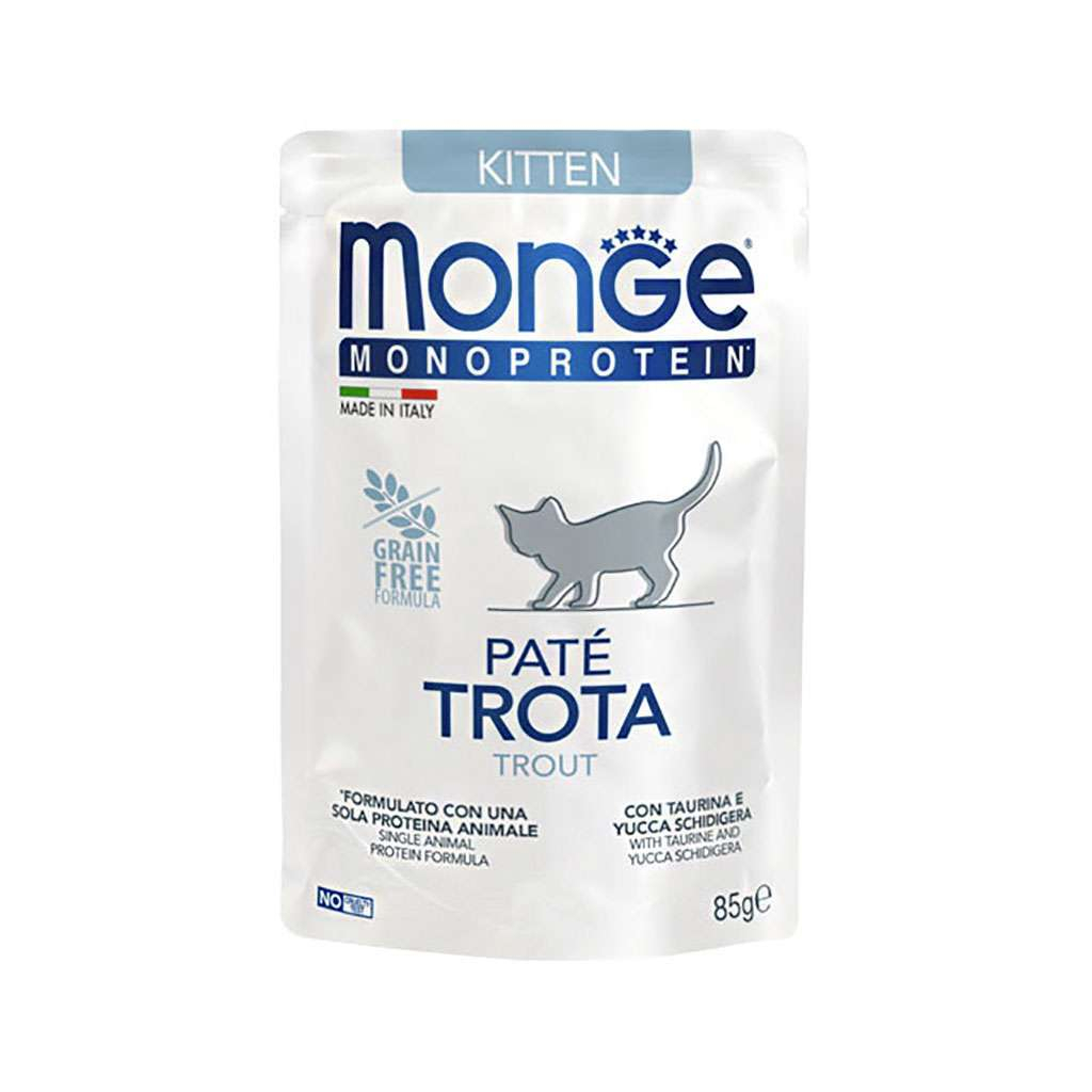 Паштет для кошек Monge Cat Monoprotein Kitten форель 85 г (8009470013727)