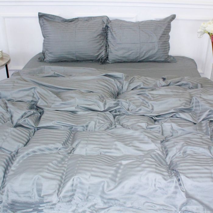 Постельное белье MirSon Satin Stripe 30-0010 Light Gray 143х210 полуторный (2200005251119)
