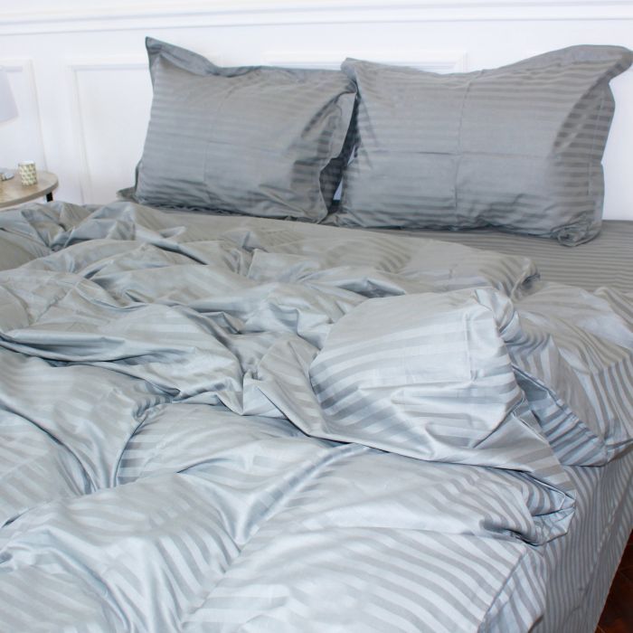 Постельное белье MirSon Satin Stripe 30-0010 Light Gray 143х210 полуторный (2200005251119) изображение 2