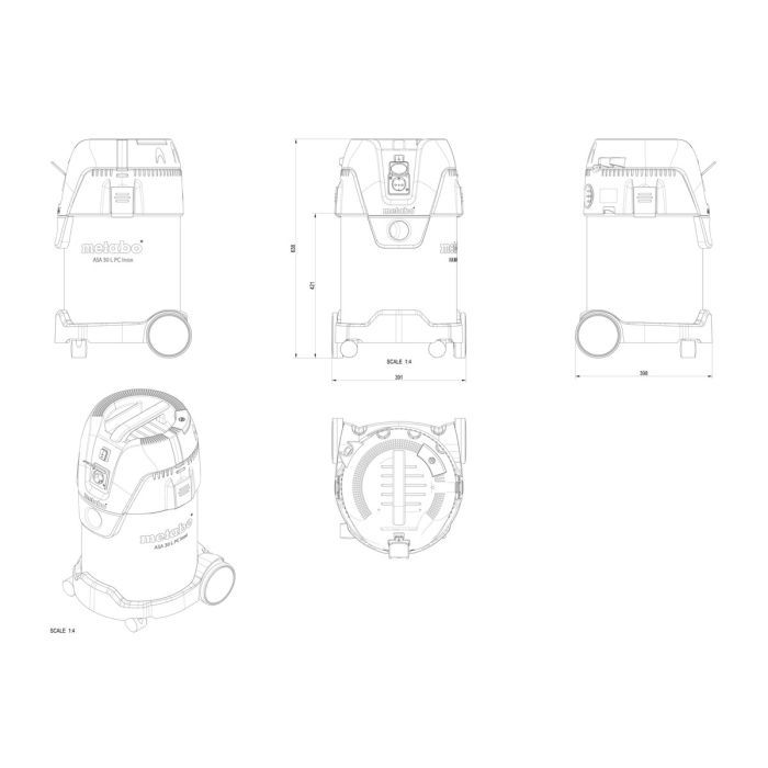 Пылесос строительный Metabo ASA 30 L PC Inox (602015000) изображение 2