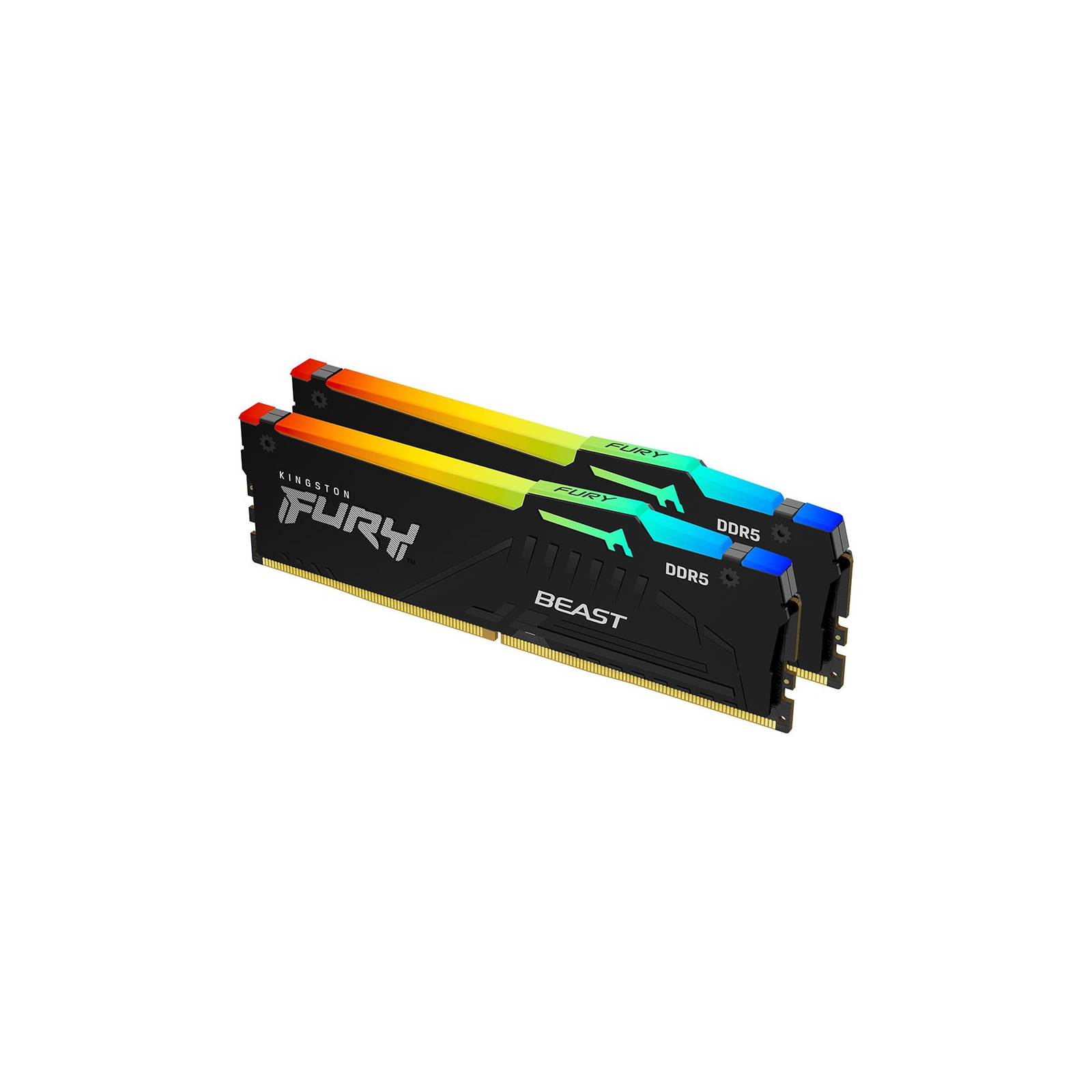 Модуль памяти для компьютера DDR5 32GB (2x16GB) 5600 MHz Beast RGB AM5 Black Kingston Fury (ex.HyperX) (KF556C36BBEAK2-32)