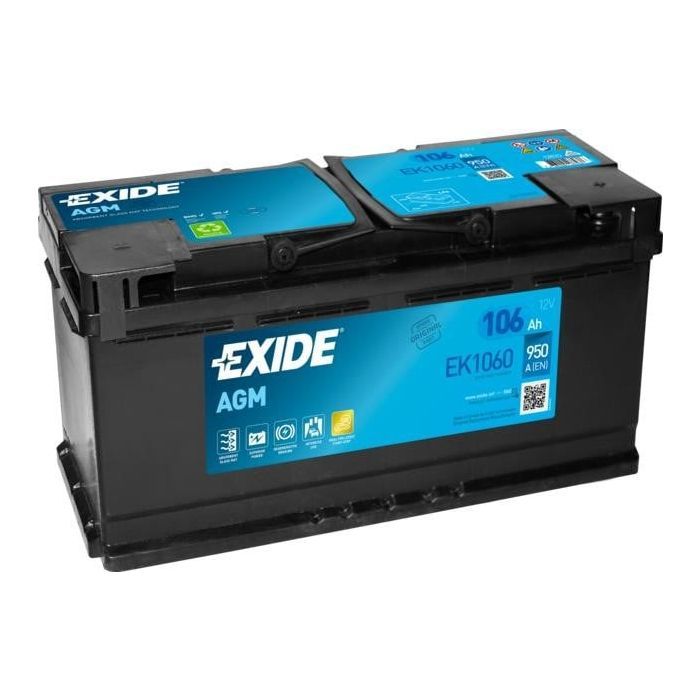 Акумулятор автомобільний EXIDE START-STOP AGM 106Ah (950EN) (EK1060)