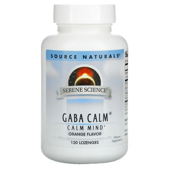 Аминокислота Source Naturals GABA (гамма-аминомасляная кислота), Вкус Апельсина, Serene Sci (SNS-00269)