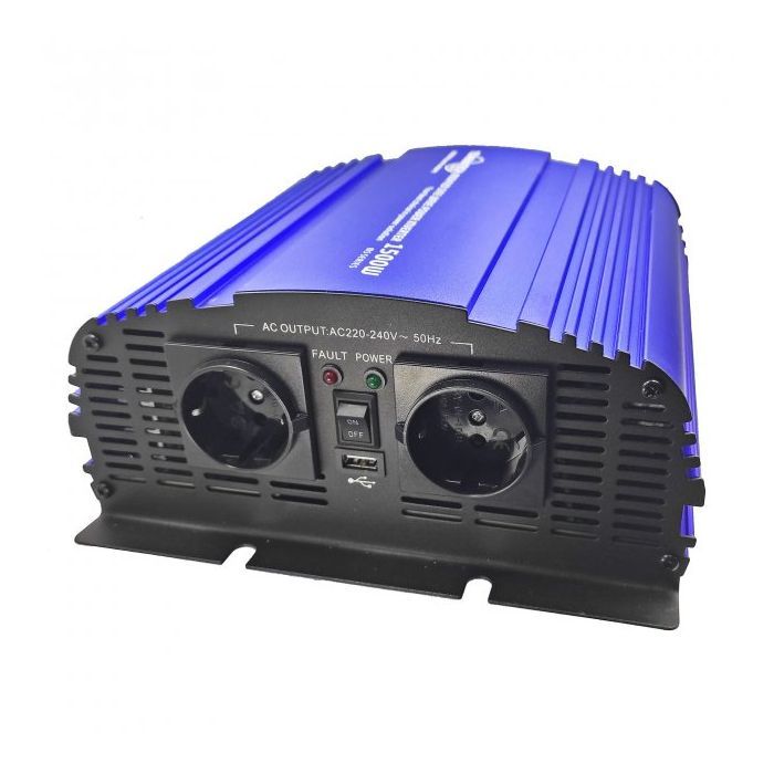Автомобильный инвертор 12V/220V MS-1500 1800W, approximate sinusoid, USB, Shuko*2 Tommatech (29446)