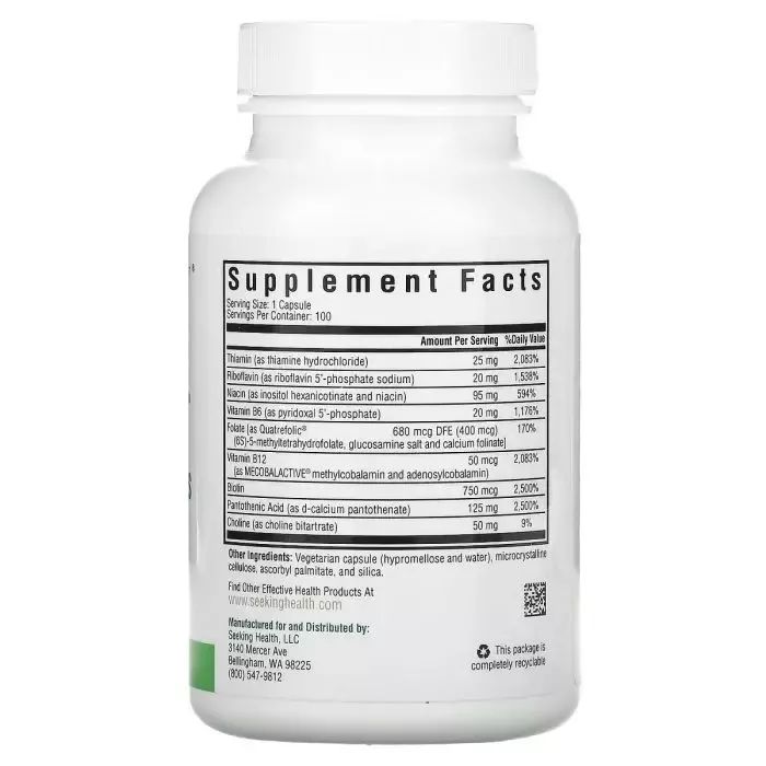 Витамин Seeking Health B-Комплекс, B Complex Plus, 100 вегетарианских капсул (SKH-52016) изображение 2