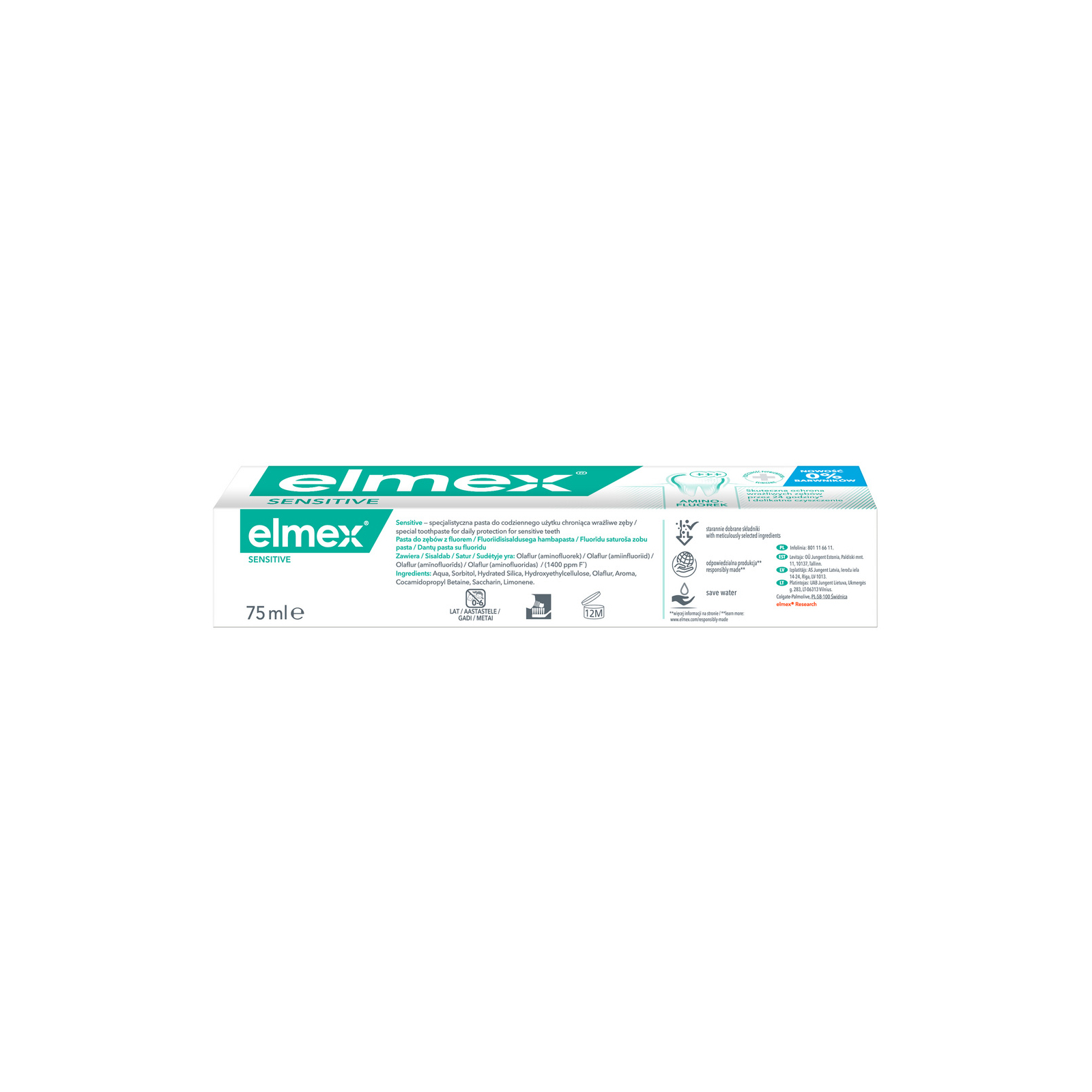 Зубна паста Elmex Sensitive з амінофторидом 75 мл (4007965560200) зображення 3