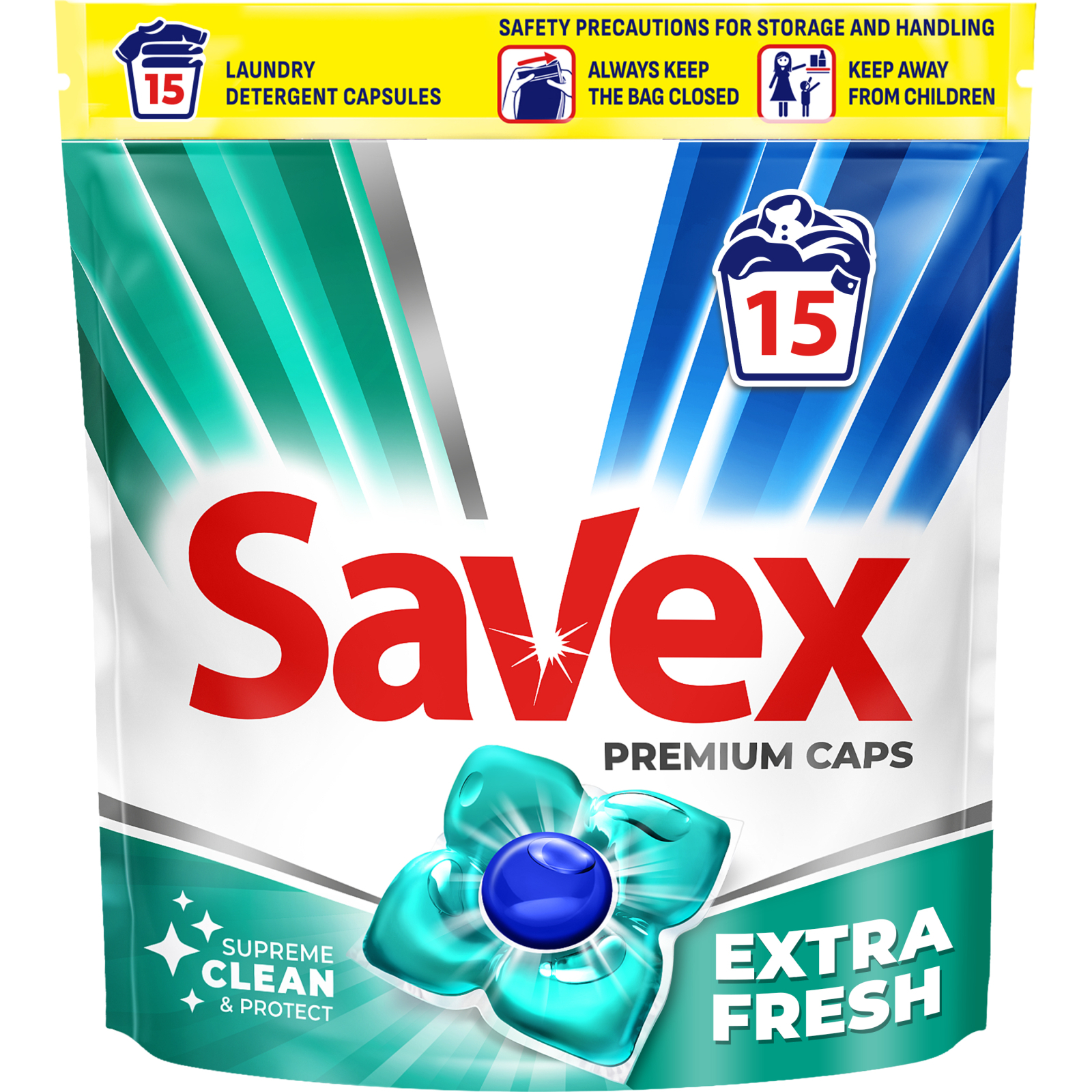Капсулы для стирки Savex Super Caps Extra Fresh 15 шт. (3800024046858)