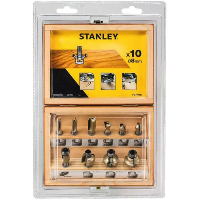 Набір фрез Stanley TCT 8 мм, 10 шт. (STA80020) зображення 2