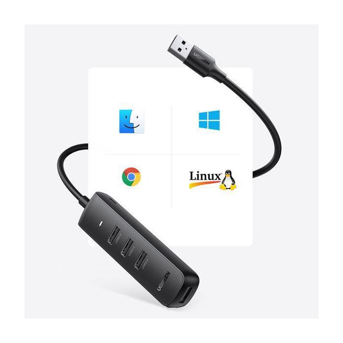Концентратор Ugreen CM416 4-port 1.0m USB2.0 active (80657) изображение 6